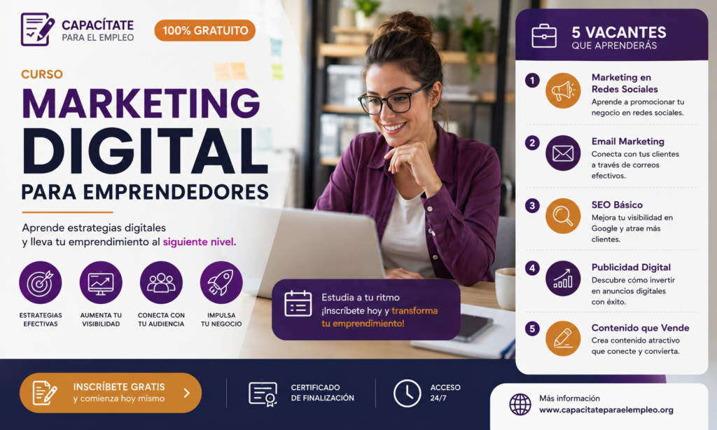 Curso Gratuito de Marketing Digital para Emprendedores